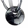 Collar de la joyería de cristal de Murano, con Cinta, Donut, 41x41x10mm, longitud:16.5 Inch, Vendido por Sarta