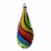 Lampwork Pendants, Teardrop, handmade, stripe, multi-colored Approx 6mm 