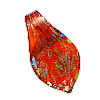 Pendentifs artisanaux au style murano, chalumeau, feuille, fait à la main, sable d'or, rouge Environ 6mm, Vendu par PC