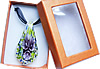 Collar de Murano de embalaje de la caja, Cristal de murano, con Cinta, Hoja, flor interior, 60x32mm, longitud:16.5 Inch, Vendido por Caja