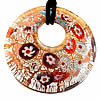 Collar de la joyería de cristal de Murano, Donut, lámina de plata, 52x52x8mm, longitud:17 Inch, Vendido por Sarta