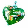 Кулоны Лэмпворк ручной работы, Сердце, Связанный вручную, золотой песок, зеленый отверстие:Приблизительно 5mm, продается PC