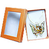 Коробки, упаковки Lampwork ожерелье, Лэмпворк, с Лента, бабочка длина:16.5 дюймовый, продается Box