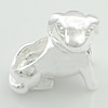 Sterling Silver European Beads, 925 Sterling Silver, Dog, plated, without troll Approx 4.5mm 