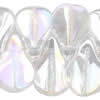 Blatt Kristall Perlen, AB Farben platiniert, mehrere Farben vorhanden, 19x13x3mm, Länge:12-13 ZollInch, ca. 33PCs/Strang, verkauft von Strang