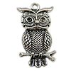 Zinc Alloy Animal Pendants, Owl, plated nickel, lead & cadmium free Approx 2mm, Approx 
