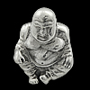 Sterling Silver European Beads, 925 Sterling Silver, Buddha, plated, with troll Approx 4.2-4.5mm 
