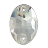Glass Connector, Oval, transparent & faceted & 1/1 loop Approx 1mm 