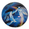 Decal Glass Cabochon, Coin, printing blue 