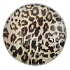 Decal Glass Cabochon, Coin, printing & leopard pattern 