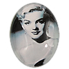Decal Glass Cabochon, Oval, printing 