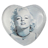 Decal Glass Cabochon, Heart, printing 