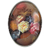Impression Cabochon de verre, ovale, normes différentes pour le choix & avec le motif de fleurs, Vendu par PC