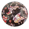 Печать Стеклянный кабошон, Плоская форма, принт, с рисунками бабочки продается PC