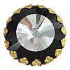 Botón de caña cristal, Vidrio, Moneda, facetas, más colores para la opción, 26x11mm, agujero:aproximado 3mm, Vendido por UD