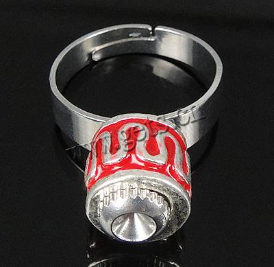 Europeo abalorios latón anillo de dedo, metal, con aleación de zinc, chapado, esmalte, más colores para la opción, 10x9mm, agujero:aproximado 17mm, tamaño:6.5, Vendido por UD