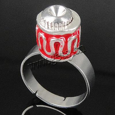 Europeo abalorios latón anillo de dedo, metal, con aleación de zinc, chapado, esmalte, más colores para la opción, 10x9mm, agujero:aproximado 17mm, tamaño:6.5, Vendido por UD