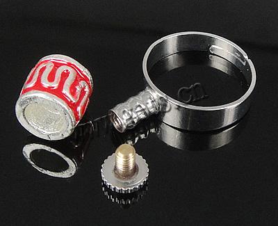 Europa Perlen Messing Finger Ring, mit Zinklegierung, plattiert, Emaille, keine, 10x9mm, Bohrung:ca. 17mm, Größe:6.5, verkauft von PC
