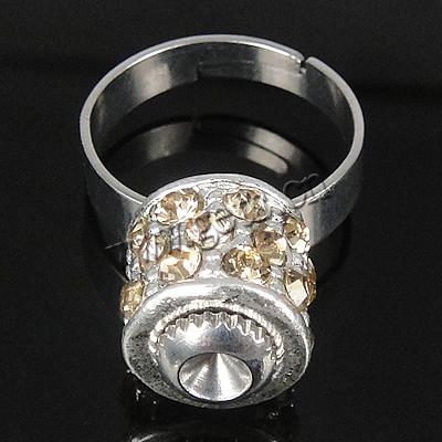 Brass, with Zinc Alloy, plated, with rhinestone, more colors for choice, 10x11mm, Hole:Approx 17mm, US Ring Size:6.5, Sold By PC