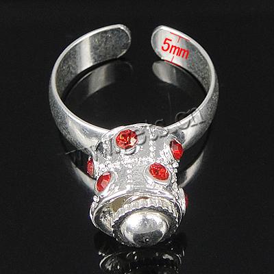 Brass, with Zinc Alloy, plated, with rhinestone, more colors for choice, 10x9mm, 5mm, Hole:Approx 18mm, US Ring Size:8, Sold By PC