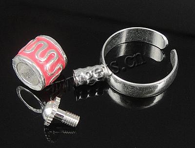 Europeo abalorios latón anillo de dedo, metal, con aleación de zinc, chapado, esmalte, más colores para la opción, 10x9mm, 5mm, agujero:aproximado 18mm, tamaño:8, Vendido por UD