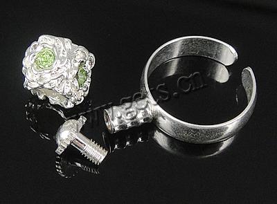 Europeo abalorios latón anillo de dedo, metal, con aleación de zinc, chapado, con diamantes de imitación, más colores para la opción, 10x9mm, 5mm, agujero:aproximado 18mm, tamaño:8, Vendido por UD