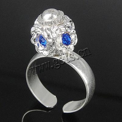 Europa Perlen Messing Finger Ring, mit Zinklegierung, plattiert, mit Strass, keine, 10x9mm, 5mm, Bohrung:ca. 18mm, Größe:8, verkauft von PC