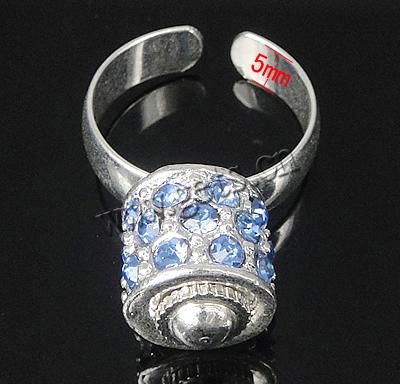 Пандора бусины латунные палец кольцо, Латунь, с цинковый сплав, Другое покрытие, со стразами, Много цветов для выбора, 10x11mm, 5mm, отверстие:Приблизительно 18mm, размер:8, продается PC