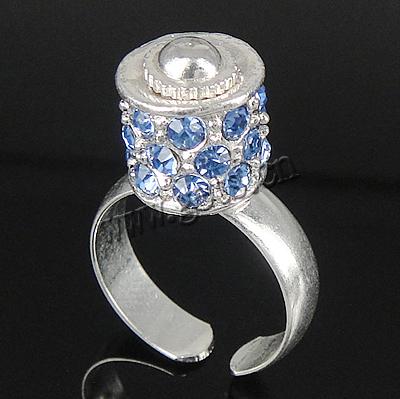 Brass, with Zinc Alloy, plated, with rhinestone, more colors for choice, 10x11mm, 5mm, Hole:Approx 18mm, US Ring Size:8, Sold By PC