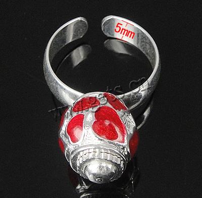 Europeo abalorios latón anillo de dedo, metal, con aleación de zinc, chapado, esmalte, más colores para la opción, 12x10.5mm, 5mm, agujero:aproximado 18mm, tamaño:8, Vendido por UD