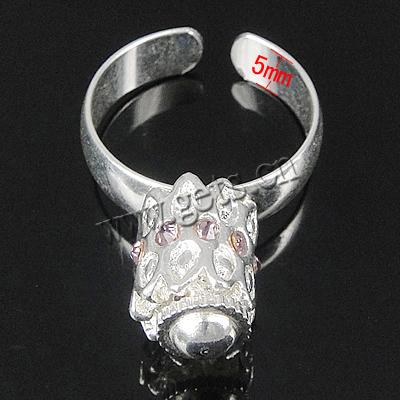 Europa Perlen Messing Finger Ring, mit Zinklegierung, plattiert, mit Strass, keine, 10x10mm, 5mm, Bohrung:ca. 18mm, Größe:8, verkauft von PC