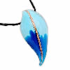 Murano Schmuck Halskette, Lampwork, mit Gewachsten Baumwollkordel, Blatt, handgemacht, Goldsand, 30x60x8mm, Länge:17 ZollInch, verkauft von Strang