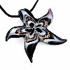 ожерелье ювелирного изделия лэмпворка, Лэмпворк, с Вощеная хлопок шнур, Морская звезда, Связанный вручную, золотой песок длина:17 дюймовый, продается Strand