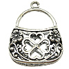 Zinc Alloy Handbag Pendants, plated, with flower pattern lead & cadmium free Approx 1.5mm, Approx 