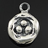 Sterling Silver Pendants, 925 Sterling Silver, Flat Round, plated Approx 2mm 