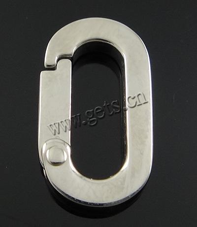 Ключевые застежка из нержавеющей стали, нержавеющая сталь, Овальная форма, Индивидуальные, оригинальный цвет, 18.5x10.5x2.5mm, продается PC