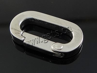 Clés déployante en acier inoxydable, ovale, Personnalisé, couleur originale, 18.5x10.5x2.5mm, Vendu par PC