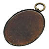 Brass Pendant Cabochon Setting, Flat Oval, plated Approx 4mm, Inner Approx 