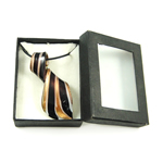 Karton Verpackung Murano Halskette, Lampwork, mit Gummiband, Blatt, Goldsand, keine, 30x70x6mm, Länge:17 ZollInch, verkauft von Box