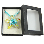 Box Packing Lampwork Necklace, with Ribbon, Starfish, inner flower .5 Inch 