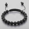 Black Agate Woven Ball Bracelets, with Wax Cord, 10mm Approx 6.5 Inch 