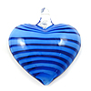Lampwork Pendants, Heart, handmade, stripe Approx 6mm 