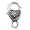 Zinc Alloy Lobster Clasp, Heart, plated Approx 3.5mm 