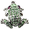 Zinc Alloy Animal Pendants, with Rhinestone, Frog, plated Approx 2mm 