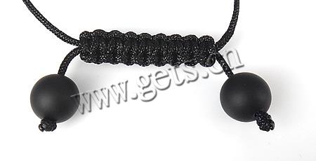 Агат Шамбала-браслет, с вощеный шнур & Горный хрусталь глины проложить шарик, с 50 шт горный хрусталь, 12mm, длина:Приблизительно 6.5-11 дюймовый, продается Strand