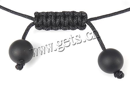 Agate Woven Ball Bracelets, with Wax Cord & Rhinestone Clay Pave Bead, with 50 pcs rhinestone, 10mm, Length:Approx 8-12 Inch, Sold By Strand