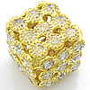 Rhinestone Brass Beads, metal, Cúbico, chapado, con diamantes de imitación de Checo & hueco, más colores para la opción, 15x15x15mm, agujero:aproximado 3mm, Vendido por UD