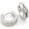 Stainless Steel Huggie Hoop Earring, stainless steel hoop earring, Donut, for man & with rhinestone 