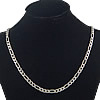 Collar de cadena de acero inoxidable, cadena Figaro, color original, 6x12x1.5mm, 9X6x1.5mm, longitud:aproximado 24 Inch, Vendido por Sarta