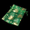 Organza Jewelry Pouches Bags, gold accent & translucent, green 